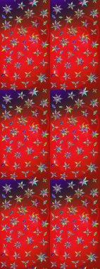 Vadinin kırmızı ve kahverengi renkli çiçekleri. Çiçeksel çizim kalıbının çizimi.