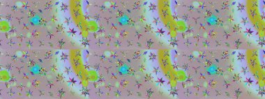 Tarafsız ve gri renklerde çiçekler. Sevimli çiçek raster deseni. Renkli Bahar Teması eskiz kalıbı. Düz Çiçek Elementleri Tasarımı.