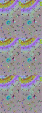 Çiçek deseni. Flower eskiz arka planı. Raster illüstrasyonu. Şatafatlı bahar bahçesi dokusu.