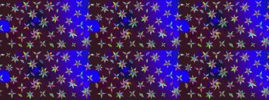 Tropik çiçekler. Gömlek, arka plan modelini çiz. Kahverengi ve mavi renkte çiçekler.