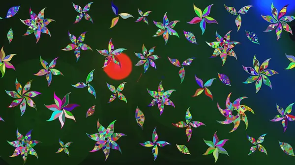 Mavi ve gri renkte çiçekler. Kumaş desenli papatya çiçekleri ayrıntıları.