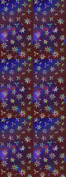 Birçok mor ve mor soyut çiçekli tropik eskiz deseni. Varyete ve mor raster çizimi. Küçük çiçekte sevimli çiçek deseni var..