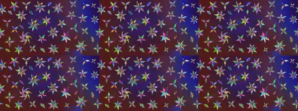 Menekşe ve mor renkler üzerine çiçek desenli eskiz, el yapımı papatyalar, papatyalar. Tekrarlayan çiçek arkaplanı, zarif menekşe ve mor çiçek duvar kağıdı.