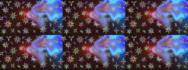 Yapraklı çizim şekli. Tekstil için figür. Poster ya da kapak için arka plan. Şirin, zarif çiçekler Raster illüstrasyonu. Davetiye ve kartpostal tasarımı için dekoratif çiçek unsurları.