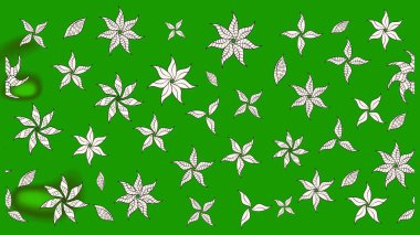 Raster illüstrasyonu. El yapımı çiçek ve bitki koleksiyonu. Raster illüstrasyonu. Şirin karalamalı çiçek desenli çizim. Çizim biçimi yeşil ve nötr renklerde.