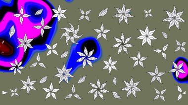 Raster illüstrasyonu. Eski usul. Kumaş, tekstil, duvar kağıdı baskısı için. Raster. Tomurcukları çiçek olan sevimli bir çiçek deseni. Taslak arkaplan.