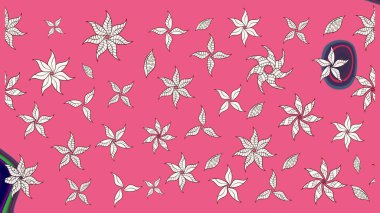 Düz Çiçek Elementleri Tasarımı. Sevimli çiçek raster deseni. Modaya uygun kumaş deseni. Renkli Yaz Teması çizim şablonu.