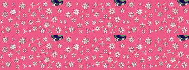 Küçük çiçekte hoş bir çiçek deseni var. Pembe ve parlak çiçekli nötr renkler üzerine soyut çizim deseni. Çiçek elementli zarif raster dokusu..