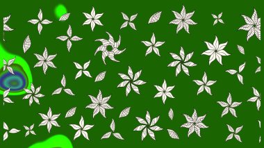 Küçük çiçekteki sevimli çiçek deseni. Raster illüstrasyonu. Yeşil ve nötr renkte çiçekler.