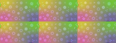 Ağaç dallı bahar çiçekleri ile desen, nötr ve yeşil renkler ile çiçek silueti. Raster deseni.