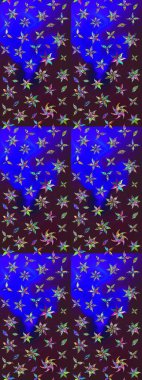 Davetiye ve kartpostal tasarımı için dekoratif çiçek unsurları. Poster ya da kapak için arka plan. Tekstil için figür. Şirin, zarif çiçekler Raster illüstrasyonu. Yapraklı çizim deseni.