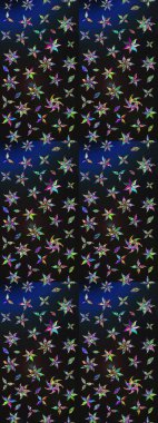 Çiçekli bahar çiçekleri. Motley illüstrasyonu. Moda baskıları için zarif bir şablon. Robot resim. Küçük çiçekte güzel bir desen. Küçük renkli çiçekler..