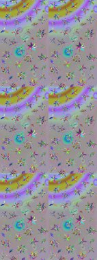 Raster. Güzel suluboya çiçekler, parlak resimler ilham verici ve nötr çiçek desenli eskiz arka planı.