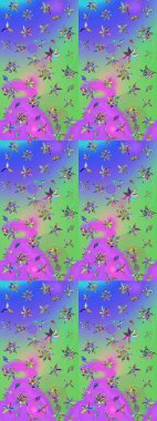 Büyük bir çiçek boyası seti. Kartlar, davetiyeler, tarih kartları ve daha fazlası için kullanılabilir. Raster şirin suluboya çiçek deseni çizimi.