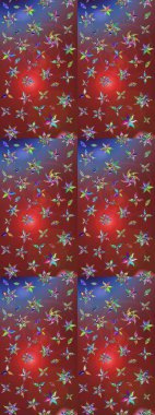 Kahverengi ve kırmızı renklerde. Raster illüstrasyonu. Kahverengi ve kırmızı renkte kahverengi ve kırmızı papatya deseni.