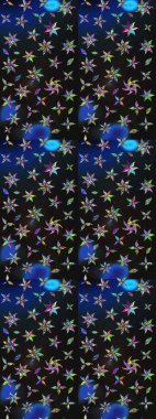 Gri ve mavi renklere karalamalar çizilmiş çiçek deseni. Raster illüstrasyonu.