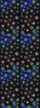 Düz Çiçek Elementleri Tasarımı. Çiçek deseni. Renkli Bahar Teması eskiz kalıbı. Chichi 'nin kumaş kalıbını çiz. Raster illüstrasyonu.