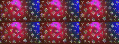 Güzel karalamalı çiçek desenli çizim. Raster illüstrasyonu. Güzel kumaş deseni. Küçük çiçekte sevimli çiçek deseni var..