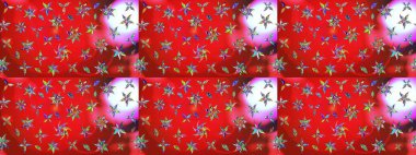 Çiçekler. Vadinin çiçekleri kırmızı ve nötr renklerde. Soyut etnik raster çizim kalıbı.