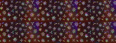 Kahverengi ve mor renkler üzerine çiçek desenli eskiz, el çizimi papatyalar, papatyalar. Tekrarlayan çiçek arkaplanı, zarif kahverengi ve mor çiçek duvar kağıdı.