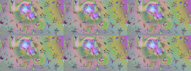 Arkaplan dokusu, duvar kağıdı, çiçek teması tarafsız ve yeşil renklerde. Soyut etnik raster çizim kalıbı. Kabile sanatı boho baskısı, klasik çiçek arkaplanı.