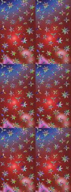 Hediye ambalaj kağıdı, tebrik kartları, posterler ve pankart tasarımı. Kahverengi ve kırmızı renkte çiçekler. Raster düz çiçek çizim deseni.