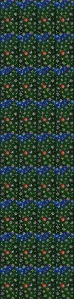 Patlayan çiçekler soyut olarak yerleştirilmiş. Yumuşak, bahar çiçekleri mavi ve yeşil renklerde. Raster deseni. Raster illüstrasyonu.