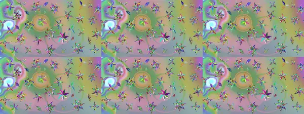 Tarafsız ve yeşil renklerde çiçekler. Çiçekli karalama şeklinde Raster çiçek deseni. Yumuşak, bahar çiçekli arka plan.