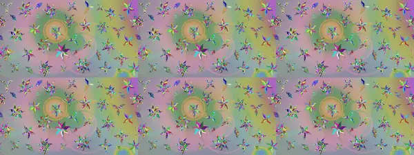 Raster çiçek desenli çiçek deseni, yapraklar, dekoratif elementler, sıçrama, lekeler, el çizimi kontur çizgileri ve Doodle çizim stili, grafik raster çizim çizimi.