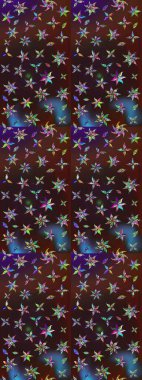 Çiçekli çiçek deseni, suluboya. Kahverengi ve mor renkli çiçekler. Raster illüstrasyonu. Renkli Bahar Teması eskiz kalıbı. Düz Çiçek Elementleri Tasarımı.