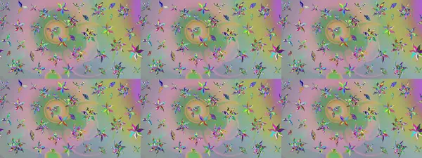 Raster düz çiçek çizim deseni. Tarafsız ve yeşil renklerde çiçekler. Tasarım hediye paketi, tebrik kartları, posterler ve afiş tasarımı.