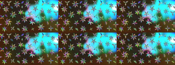 Kahverengi ve mavi renkte güzel çiçekli eskiz deseni, suluboya çiçek deseni, duvar kağıdı, kart veya kumaş için fayanslı. Raster..