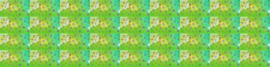 Flowers on green and neutral colors. Raster floral pattern in doodle style with flowers. Gentle, spring floral background.