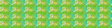 Flowers on green and neutral colors. Raster floral pattern in doodle style with flowers. Gentle, spring floral background.