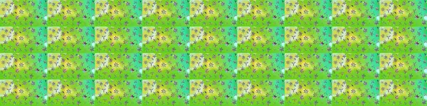 Flowers on green and neutral colors. Raster floral pattern in doodle style with flowers. Gentle, spring floral background.