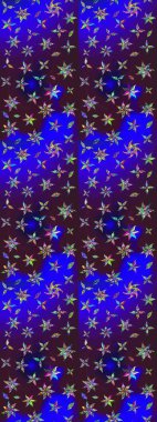 Mavi ve kahverengi renkte çiçekler. Düz Çiçek Elementleri Tasarımı. Renkli Bahar Teması eskiz kalıbı. Sevimli çiçek raster deseni.