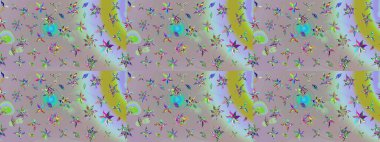 Raster deseni. Küçük çiçekteki sevimli çiçek deseni. Tarafsız ve gri renklerde. Raster illüstrasyonu. Soyut çiçek çizim kalıbı arkaplanı.