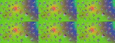 Küçük çiçekteki sevimli çiçek deseni. Robot resim. Raster illüstrasyonu.
