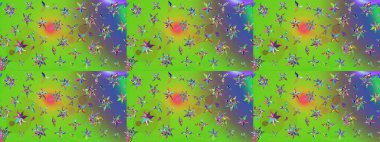 Yeşil ve mor renkli çiçekler. Raster illüstrasyonu. Küçük çiçekte sevimli çiçek deseni var..