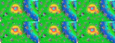 Raster illüstrasyonundaki çiçek desenli çizim. Düz Çiçek Elementleri Tasarımı. Renkli Bahar Teması eskiz kalıbı. Süslü kumaş deseni.