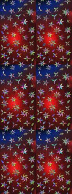 Raster hisseleri. Kahverengi ve kırmızıda çiçekler. Eskiz arkaplan modeli. Suluboya, elle çizilmiş.