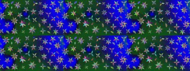 Raster. Mavi ve yeşil renkli güzel çiçekli eskiz deseni, suluboya çiçek deseni, duvar kağıdı, kart veya kumaş için fayanslı.