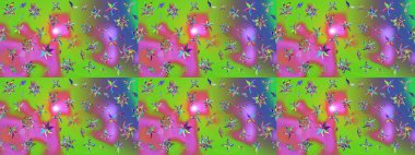 Raster illüstrasyonu. Chichi 'nin kumaş kalıbını çiz. Renkli Bahar Teması eskiz kalıbı. Çiçek deseni. Düz Çiçek Elementleri Tasarımı.