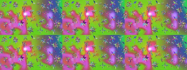 Raster illüstrasyonu. Chichi 'nin kumaş kalıbını çiz. Renkli Bahar Teması eskiz kalıbı. Çiçek deseni. Düz Çiçek Elementleri Tasarımı.