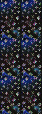 Gri ve mavi renkte çiçekler. Raster illüstrasyonu. Çizim çiçek deseni duvar kağıdı için kullanılabilir.