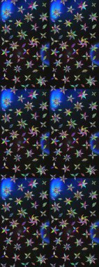 Hediye ambalaj kağıdı, tebrik kartları, posterler ve pankart tasarımı. Gri ve mavi renkte çiçekler. Raster düz çiçek çizim deseni.