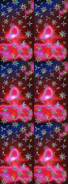 Düz Çiçek Elementleri Tasarımı. Renkli Yaz Temalı eskiz kalıbı. Kırmızı ve kahverengi renkte çiçekler. Raster illüstrasyonunda çiçek deseni çizimi.