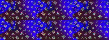 Mavi ve kahverengi renkte çiçekler. Renkli Bahar Teması eskiz kalıbı. Düz Çiçek Elementleri Tasarımı. Raster illüstrasyonunda çiçek deseni çizimi.