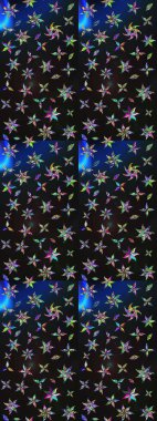 Raster illüstrasyonu. Gri ve mavi renklerde. Çiçekli güzel suluboya desen.