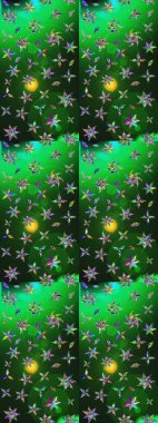 Güzel kumaş deseni. Renkli Bahar Teması eskiz kalıbı. Düz Çiçek Elementleri Tasarımı. Raster illüstrasyonunda çiçek deseni çizimi.